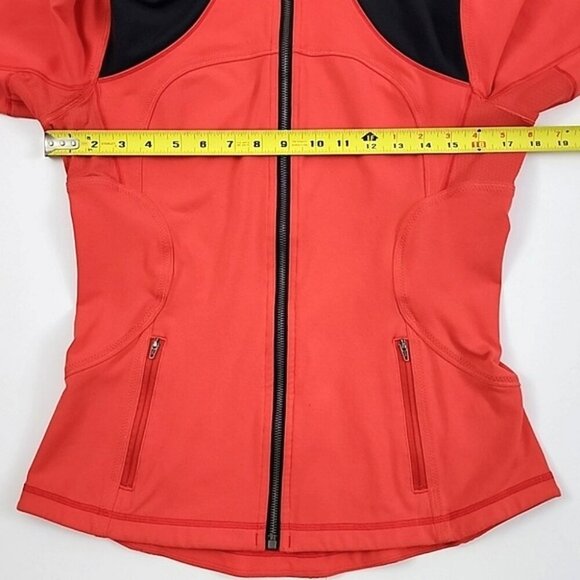 Lululemon Forme Jacket Brushed Love Red Deep Coal Stretch Size 10 - Picture 14 of 16
